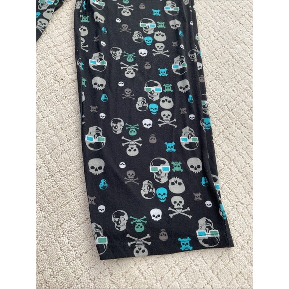Medium (8/10) Cherokee Sleepwear Kids Youth Fleece Pants Skull Holiday Pattern - Picture 7 of 9